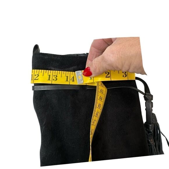 CHELSEA & ZOE Black Mid High Heeled Boots Size 8 - Picture 7 of 16